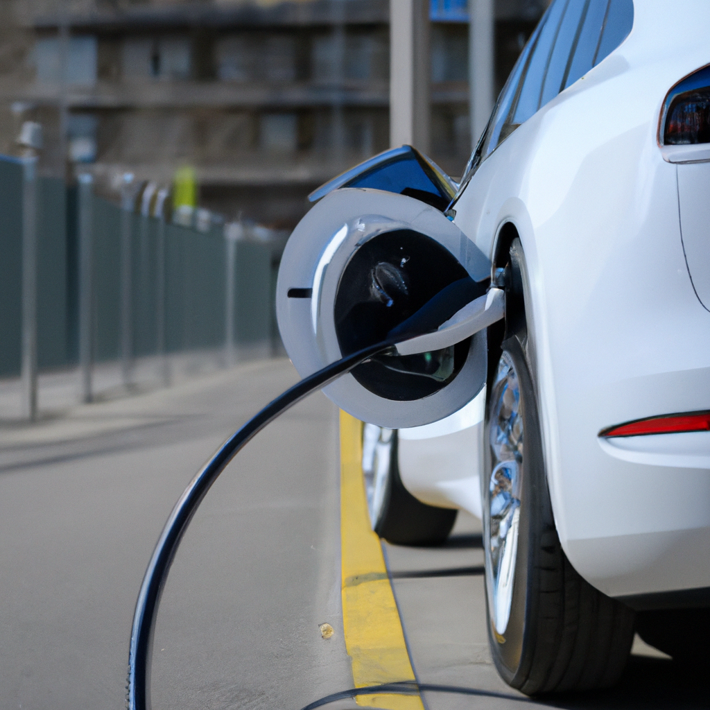 Elektrické auto dobíjí na veřejné stanici